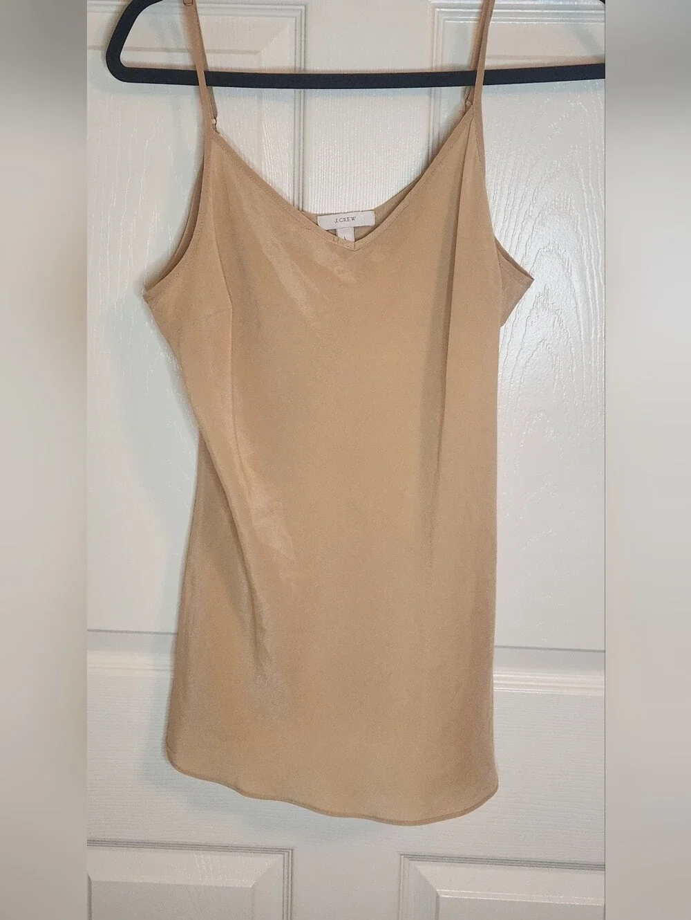 J.Crew 100% Silk Carrie V-Neck Camisole Women's Cami Top Beige L